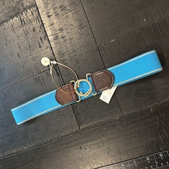 Abercrombie & Fitch Accessories - New Abercrombie & Fitch A&F Vintage Stretch Genuine Leather Blue Belt Old Stock​